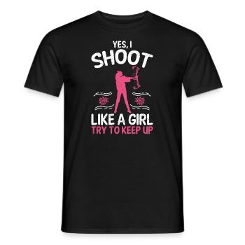 Oui je tire comme une fille archer - T-shirt homme - noir - Devant - AI Model Male 178 light (178cm)