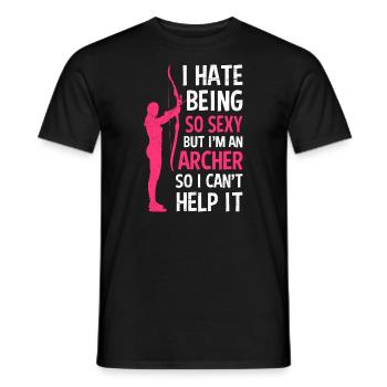 Sexy Archer Archery Dames - T-shirt homme - noir - Devant - AI Model Male 178 light (178cm)