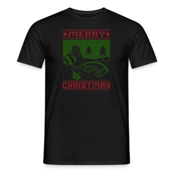 Merry Christmas Santa Pissing Ho Ho Ho - Men's T-Shirt - black - Front - AI Model Male 178 light (178cm)