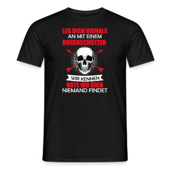 Leg dich nicht mit Bogenschützen an Bogenschießen - Männer T-Shirt - Schwarz - Vorne - AI Model Male 178 light (178cm)