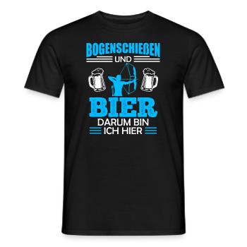 Bogenschießen und Bier Männer - Männer T-Shirt - Schwarz - Vorne - AI Model Male 178 light (178cm)