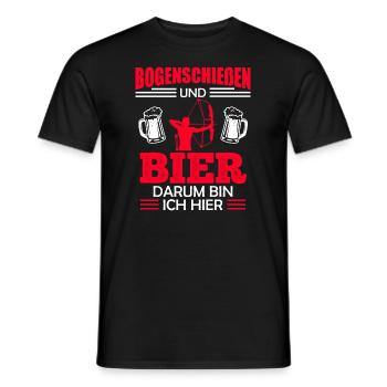 Bogenschießen und Bier Männer - Männer T-Shirt - Schwarz - Vorne - AI Model Male 178 light (178cm)