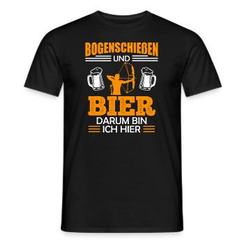 Bogenschießen und Bier Männer - Männer T-Shirt - Schwarz - Vorne - AI Model Male 178 light (178cm)