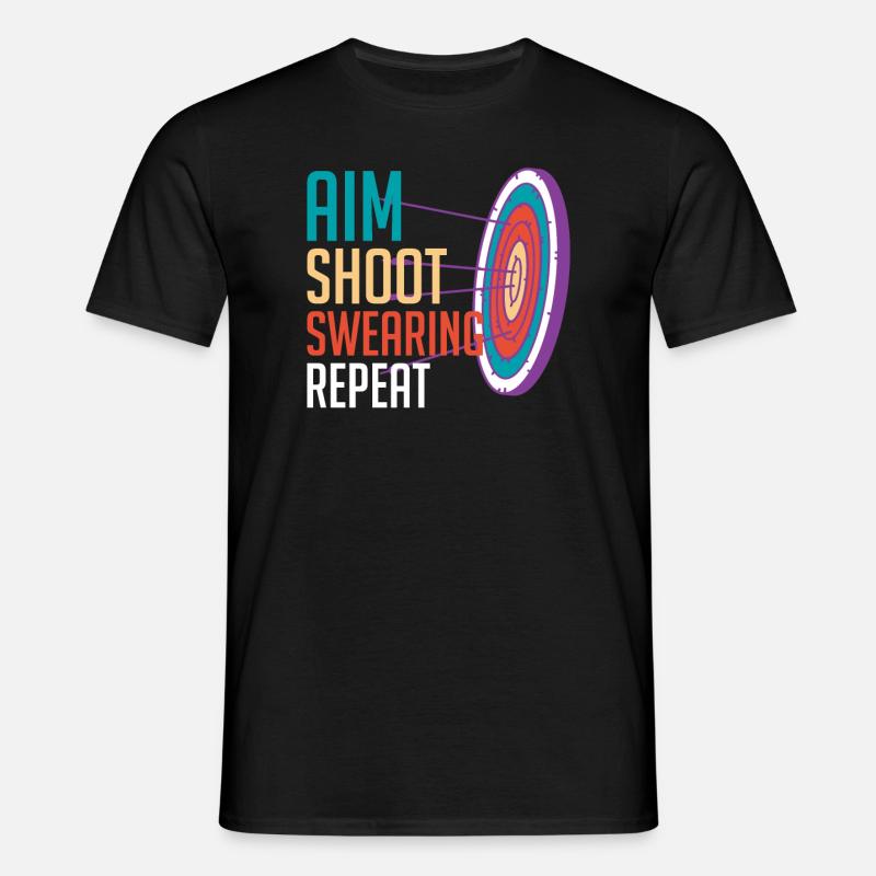 Aim Solve Curse Again Archery - Men's T-Shirt - black