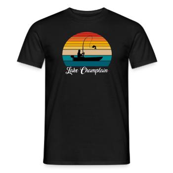 Lake Champlain Fishing Spot - Men's T-Shirt - black - Front - AI Model Male 178 light (178cm)