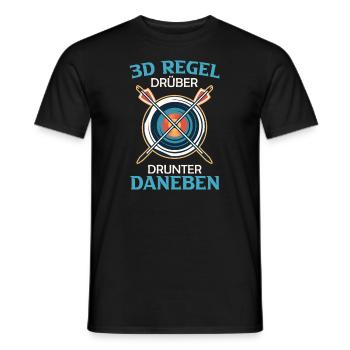 Drüber Drunter Daneben 3D Regel Bogenschießen - Männer T-Shirt - Schwarz - Vorne - AI Model Male 178 light (178cm)