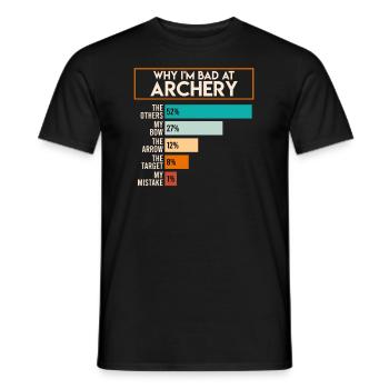 Mauvais en tir à l’arc Archer - T-shirt homme - noir - Devant - AI Model Male 178 light (178cm)