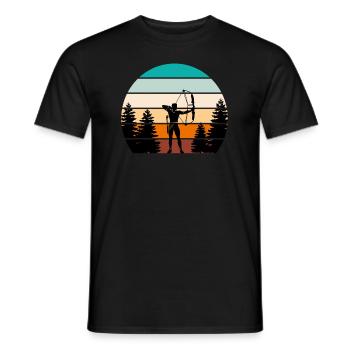 Vintage Bogenschütze Compoundbogen Bogenschießen - Männer T-Shirt - Schwarz - Vorne - AI Model Male 178 light (178cm)
