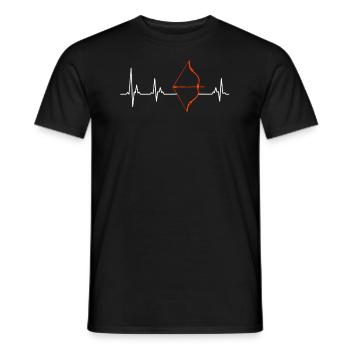 Langbogen Herzschlag Bogenschießen - Männer T-Shirt - Schwarz - Vorne - AI Model Male 178 light (178cm)
