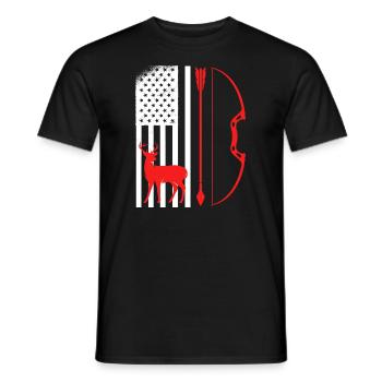 Archer Hunter USA Archery - Men's T-Shirt - black - Front - AI Model Male 178 light (178cm)