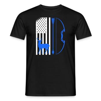 Archer Hunter USA Archery - Men's T-Shirt - black - Front - AI Model Male 178 light (178cm)
