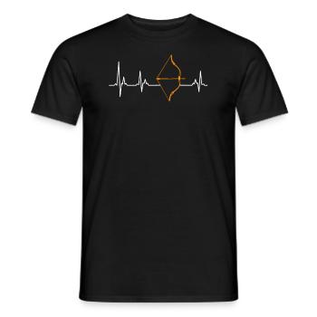 Langbogen Herzschlag Bogenschießen - Männer T-Shirt - Schwarz - Vorne - AI Model Male 178 light (178cm)