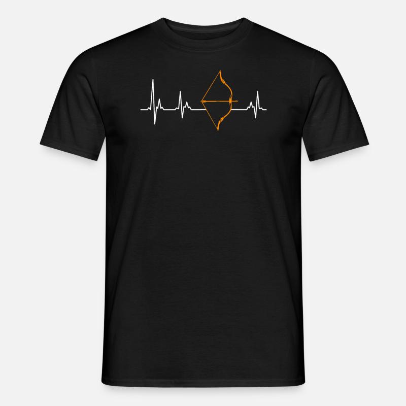 Langbogen Herzschlag Bogenschießen - Männer T-Shirt - Schwarz