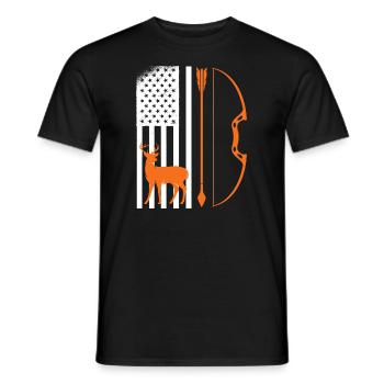 Archer Hunter USA Archery - Men's T-Shirt - black - Front - AI Model Male 178 light (178cm)