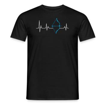 Langbogen Herzschlag Bogenschießen - Männer T-Shirt - Schwarz - Vorne - AI Model Male 178 light (178cm)