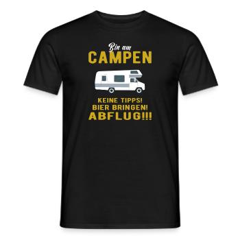 Wohnmobil Bin am Campen Womo - Männer T-Shirt - Schwarz - Vorne - AI Model Male 178 light (178cm)