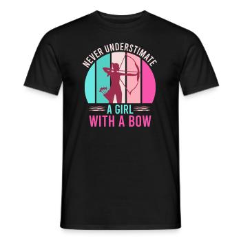 Ne sous-estimez jamais une fille avec un arc d’arc - T-shirt homme - noir - Devant - AI Model Male 178 light (178cm)