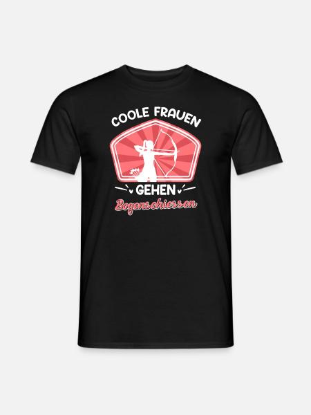 Coole Frauen gehen Bogenschießen - Männer T-Shirt - Schwarz