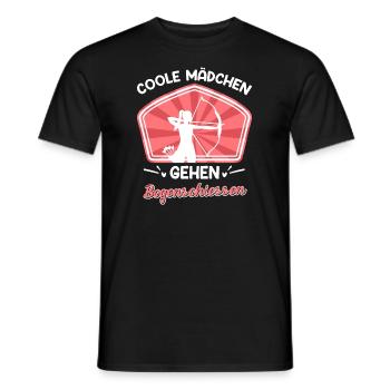 Coole Frauen gehen Bogenschießen - Männer T-Shirt - Schwarz - Vorne - AI Model Male 178 light (178cm)