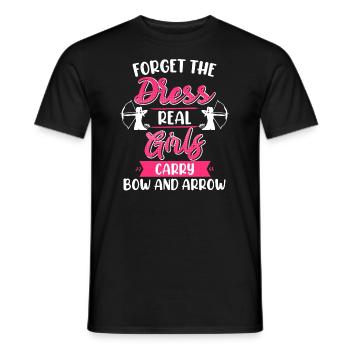 Oubliez la robe que les filles portent arc et flèche - T-shirt homme - noir - Devant - AI Model Male 178 light (178cm)