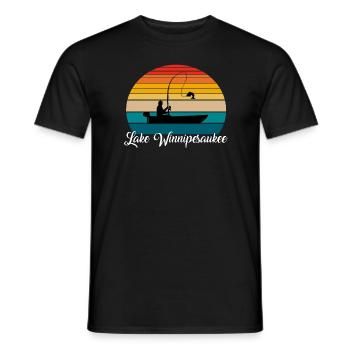 Lake Winnipesaukee Fishing Spot - Men's T-Shirt - black - Front - AI Model Male 178 light (178cm)