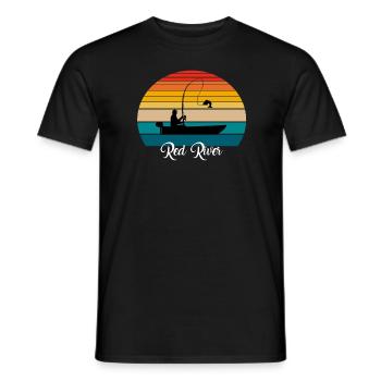Red River Fishing Spot - Männer T-Shirt - Schwarz - Vorne - AI Model Male 178 light (178cm)