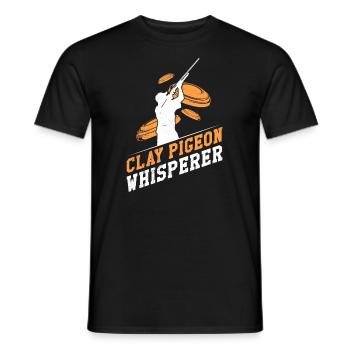 Clay Pigeons Whispering Clay Pigeon Shooting - Men's T-Shirt - black - Front - AI Model Male 178 light (178cm)
