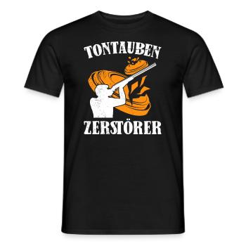 Tontauben Zerstörer Tontaubenschießen - Männer T-Shirt - Schwarz - Vorne - AI Model Male 178 light (178cm)