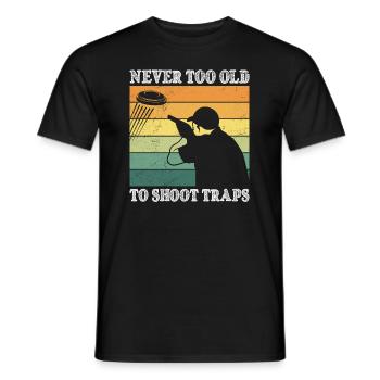 Never too old to Shoot Traps Clay Pigeon Shooting - Men's T-Shirt - black - Front - AI Model Male 178 light (178cm)