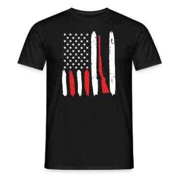 USA Fusil de chasse Arme Clay Pigeon Shooting - T-shirt homme - noir - Devant - AI Model Male 178 light (178cm)