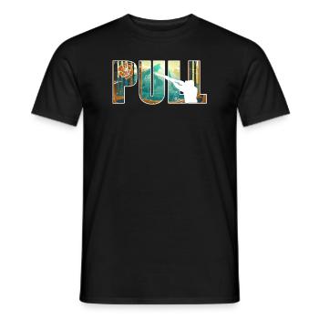 Tir de tir de pigeon d’argile Tireur sportif - T-shirt homme - noir - Devant - AI Model Male 178 light (178cm)