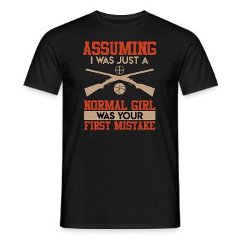 Tireur sportif féminin Shooting Shooter - T-shirt homme - noir - Devant - AI Model Male 178 light (178cm)