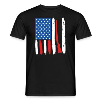 USA Fusil de chasse Arme Clay Pigeon Shooting - T-shirt homme - noir - Devant - AI Model Male 178 light (178cm)