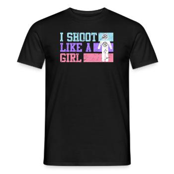 Je photographie comme une fille Women’s Sports Shooting - T-shirt homme - noir - Devant - AI Model Male 178 light (178cm)