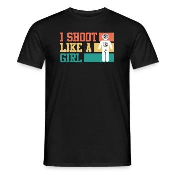 Je photographie comme une fille Women’s Sports Shooting - T-shirt homme - noir - Devant - AI Model Male 178 light (178cm)