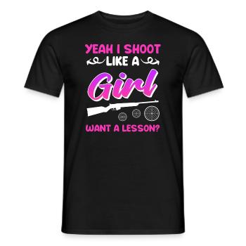Tirez comme une fille tireur sportif féminin - T-shirt homme - noir - Devant - AI Model Male 178 light (178cm)
