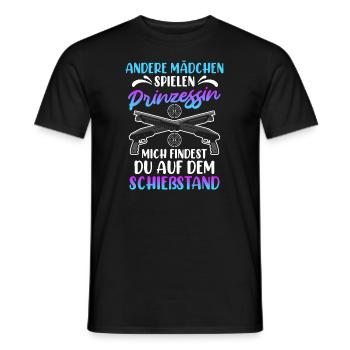 Mich findest du auf dem Schießstand Damen - Männer T-Shirt - Schwarz - Vorne - AI Model Male 178 light (178cm)