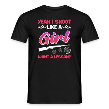 Tirez comme une fille tireur sportif féminin - T-shirt homme - noir - Devant - AI Model Male 178 light (178cm)
