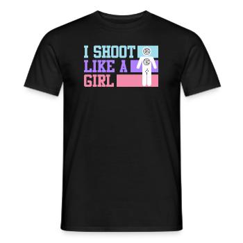 Je photographie comme une fille Women’s Sports Shooting - T-shirt homme - noir - Devant - AI Model Male 178 light (178cm)