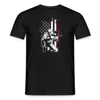 Paintballspieler USA US Paintball - Männer T-Shirt - Schwarz - Vorne - AI Model Male 178 light (178cm)