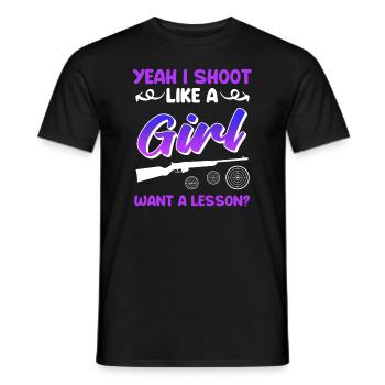 Tirez comme une fille tireur sportif féminin - T-shirt homme - noir - Devant - AI Model Male 178 light (178cm)