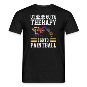 Others go to therapy I go to paintball - Men's T-Shirt - black - Front - AI Model Male 178 light (178cm)