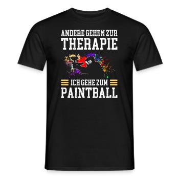 Andere gehen zur Therapie ich geh zum Paintball - Männer T-Shirt - Schwarz - Vorne - AI Model Male 178 light (178cm)