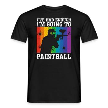 Enough for me I go to paintball - Men's T-Shirt - black - Front - AI Model Male 178 light (178cm)
