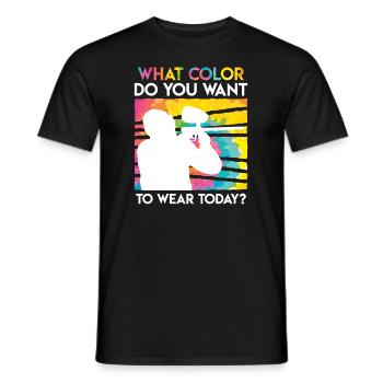 Quelle couleur voulez-vous porter aujourd’hui? Paintball - T-shirt homme - noir - Devant - AI Model Male 178 light (178cm)