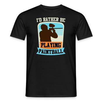 I'd rather play paintball paintballer - Men's T-Shirt - black - Front - AI Model Male 178 light (178cm)