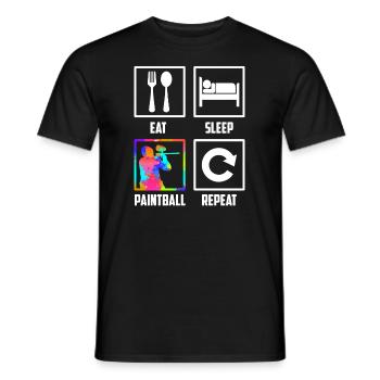 Eat Sleep Paintball Repeat Paintballer Paintball - Men's T-Shirt - black - Front - AI Model Male 178 light (178cm)