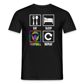 Eat Sleep Paintball Repeat Paintballer Paintball - Men's T-Shirt - black - Front - AI Model Male 178 light (178cm)