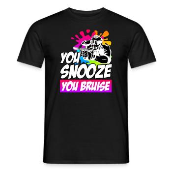 You Snooze you Bruise Paintball - Men's T-Shirt - black - Front - AI Model Male 178 light (178cm)