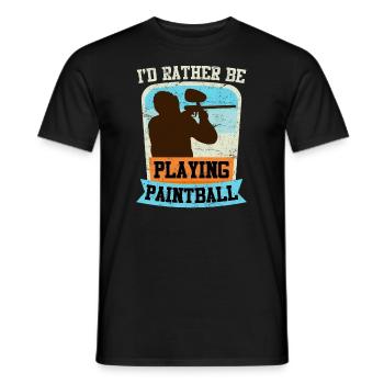 I'd rather play paintball paintballer - Men's T-Shirt - black - Front - AI Model Male 178 light (178cm)